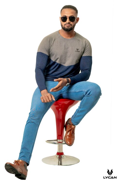 DSC05657 Lycan Men Two Tone long sleeve Activewear T-shirt