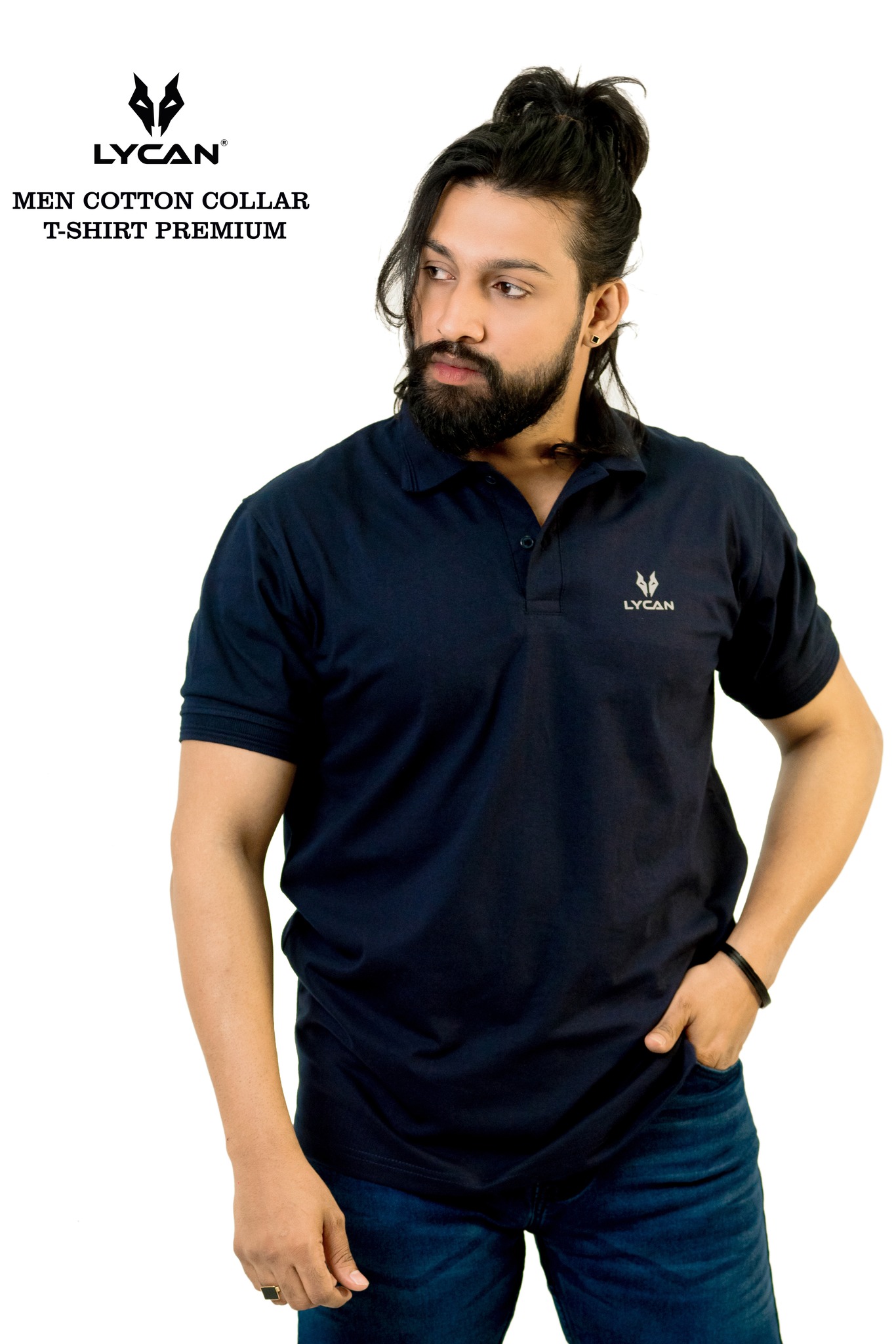 Lycan Men's Cotton Collar T-Shirts