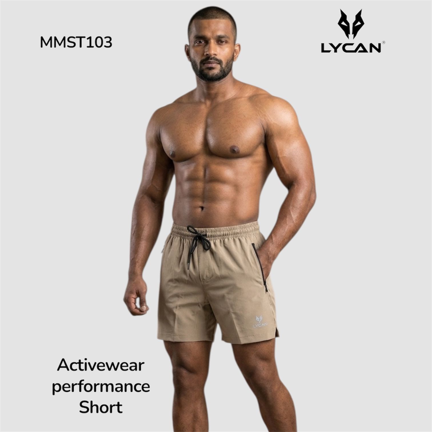 Lycan Men’s performance Activewear Zipper Shorts