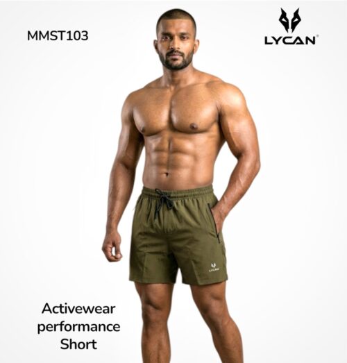 Lycan Men’s performance Activewear Zipper Shorts